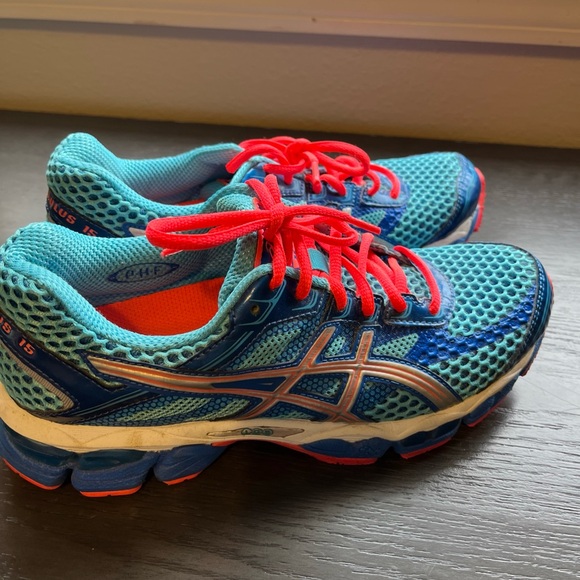 Asics gel cumulus 15 Blue and Red Athletic Shoes - Picture 1 of 7
